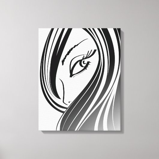 Schoonheidsmeisje gezicht Verpakt Canvas Afdruk (Voorkant)