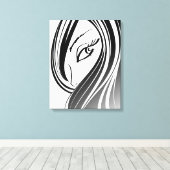 Schoonheidsmeisje gezicht Verpakt Canvas Afdruk (Insitu (Houten vloer))