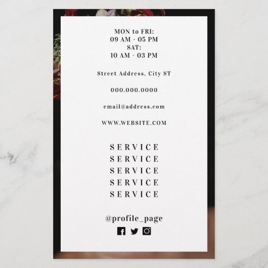 Schoonheidsmeisjesmodel Flyer (Achterkant)