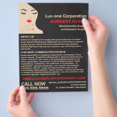 Schoonheidsmodel, plastische chirurg, plastische c flyer (Hand)