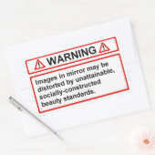 Schoonheidsnormen Waarschuwing Rechthoekige Sticker (Envelop)