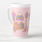 schoonheidspictogrammen van de 90s stijl van mode latte mok (Linkerhoek)