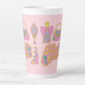 schoonheidspictogrammen van de 90s stijl van mode latte mok (Voorkant)