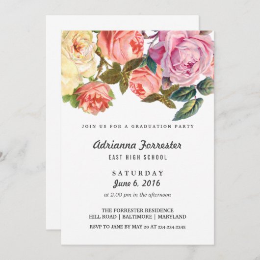 schoonheidsprijs van Rozen Kaart (Voorkant / Achterkant)