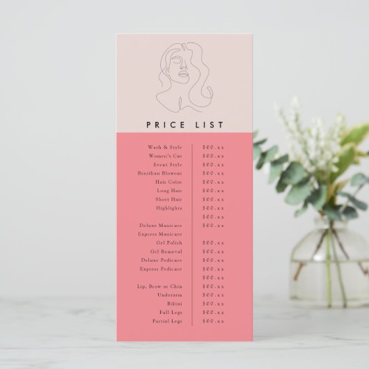 Schoonheidsprijsmenu Kleurenblok Menu (Staand voorkant)