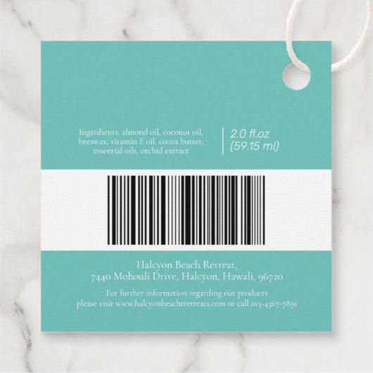 Schoonheidsproduct aqua ingrediënt barcode label l (Achterkant)