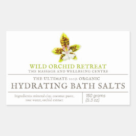 Schoonheidsproduct groene orchidee waterverf kunst rechthoekige sticker