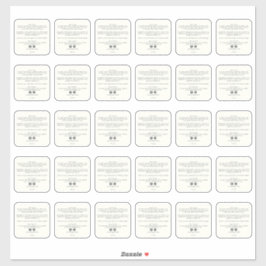 Schoonheidsproduct Ingrediënten 2 inch Sticker 30x