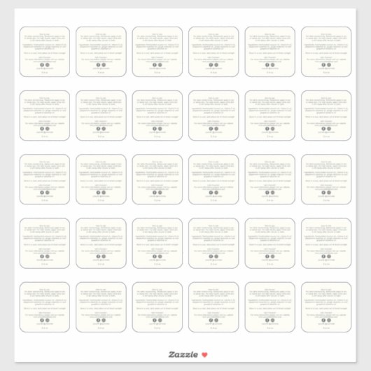 Schoonheidsproduct Ingrediënten 2 inch Sticker 30x (Vel)