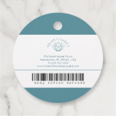 Schoonheidsproduct ingrediënten blauwgroen witte l bedankjes labels (Achterkant)