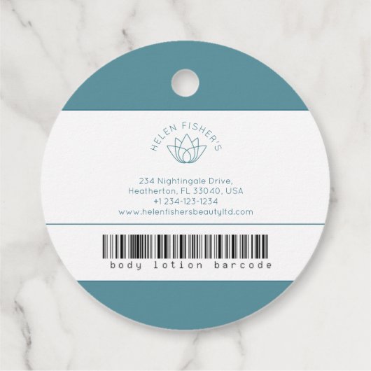 Schoonheidsproduct ingrediënten blauwgroen witte l bedankjes labels (Achterkant)