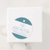 Schoonheidsproduct ingrediënten blauwgroen witte l bedankjes labels (In situ)