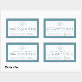 Schoonheidsproduct ingrediënten blauwgroen witte l rechthoekige sticker (Vel)