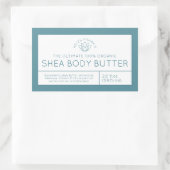 Schoonheidsproduct ingrediënten blauwgroen witte l rechthoekige sticker (Tas)