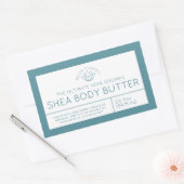 Schoonheidsproduct ingrediënten blauwgroen witte l rechthoekige sticker (Envelop)