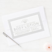 Schoonheidsproduct ingrediënten grijs witte lotus  rechthoekige sticker (Envelop)