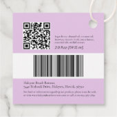 Schoonheidsproduct zwarte roze ingrediëntencode QR Bedankjes Labels (Achterkant)