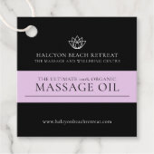 Schoonheidsproduct zwarte roze ingrediëntencode QR Bedankjes Labels (Voorkant)