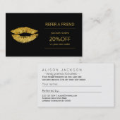 Schoonheidsproducten distributeur gouden lippen do aanbevelingskaartje (Voorkant / Achterkant)