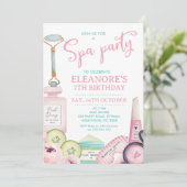 Schoonheidsproducten Spa Party Verjaardagsuitnodig Kaart (Staand voorkant)