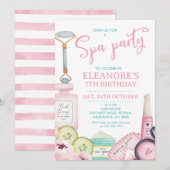 Schoonheidsproducten Spa Party Verjaardagsuitnodig Kaart (Voorkant / Achterkant)