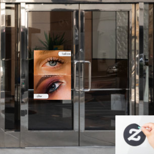 Schoonheidssalon aanpassen voor na wimper make-up raamsticker