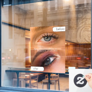 Schoonheidssalon aanpassen voor na wimper make-up raamsticker