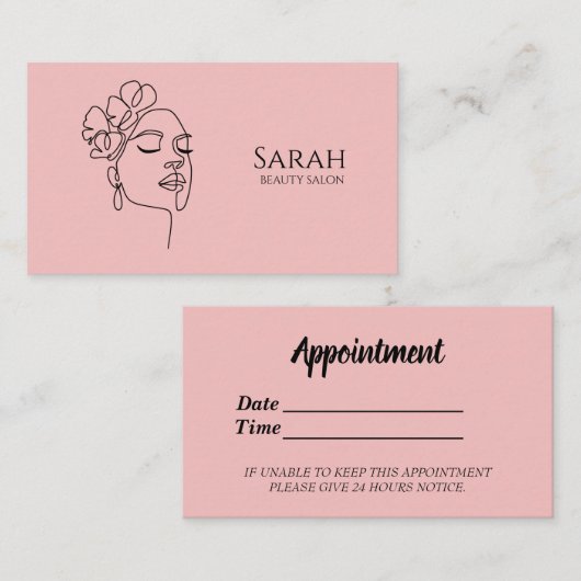 Schoonheidssalon Afsprakenkaartje (Voorkant / Achterkant)