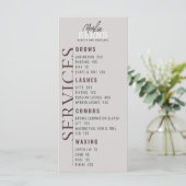 Schoonheidssalon Behandelingen Menu Ontwerp (Staand voorkant)