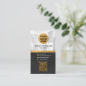 Schoonheidssalon Black Gold QR-code Afspraak Visitekaartje (Staand voorkant)