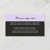 Schoonheidssalon bloemenscrollblad zwart lila paar visitekaartje (Achterkant)