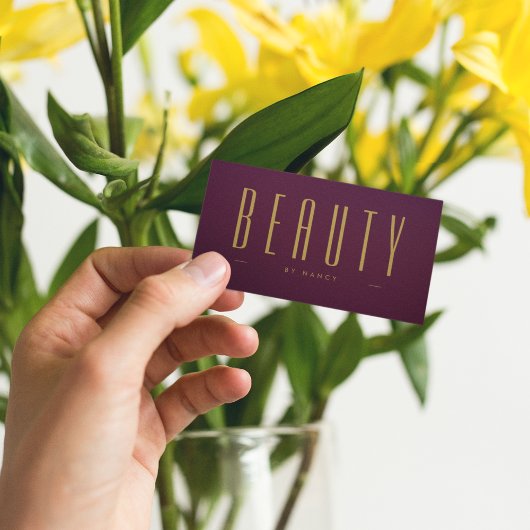 Schoonheidssalon Bourgondië en goud eenvoudig Visitekaartje