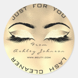 Schoonheidssalon Bruin Glitter SPA Goud Wimpers Cl Ronde Sticker
