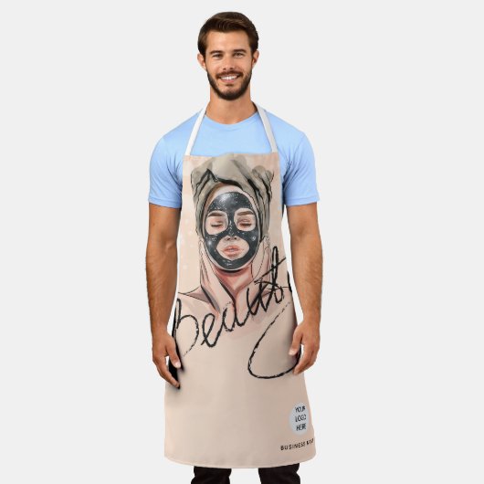 Schoonheidssalon Business Logo Schort (Gedragen)