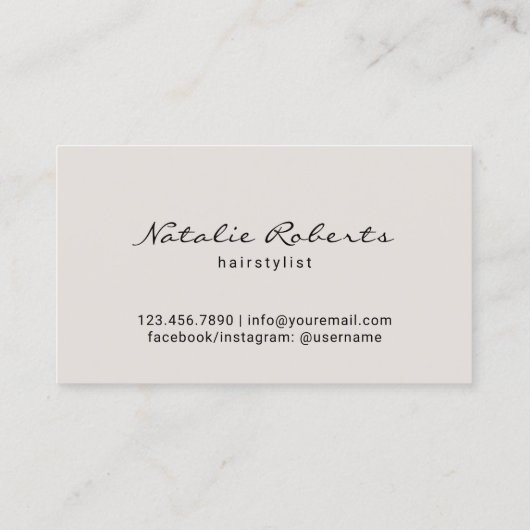 Schoonheidssalon Curly Kapsel Meisje Haar Stylist Visitekaartje (Achterkant)