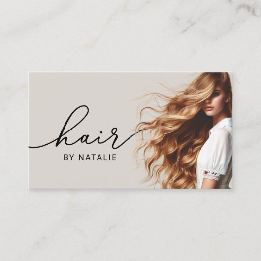 Schoonheidssalon Curly Kapsel Meisje Haar Stylist Visitekaartje (Voorkant)