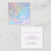 Schoonheidssalon faux iriserend effect vierkante visitekaartje (Voorkant / Achterkant)