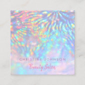 Schoonheidssalon faux iriserend effect vierkante visitekaartje (Voorkant)