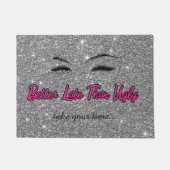Schoonheidssalon Fitting Room Wink Quote Roze Zilv Deurmat (Voorkant)