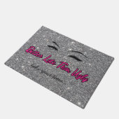 Schoonheidssalon Fitting Room Wink Quote Roze Zilv Deurmat (Schuin)