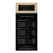 Schoonheidssalon Funky Gold Glitter Glamour Prijsl Reclamekaart (Voorkant)