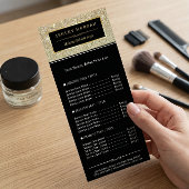 Schoonheidssalon Funky Gold Glitter Glamour Prijsl Reclamekaart