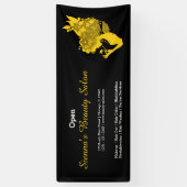 Schoonheidssalon (geel) * kies achtergrondkleur spandoek (Verticaal)