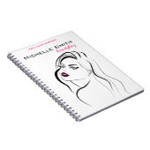Schoonheidssalon Glamoureuze Mode Meisje Zwart Wit Notitieboek (Rechterzijde)