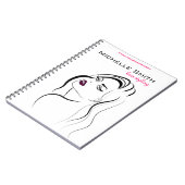 Schoonheidssalon Glamoureuze Mode Meisje Zwart Wit Notitieboek (Linkerzijde)