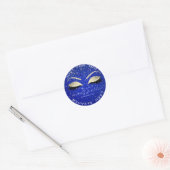 Schoonheidssalon Glitter Blauw Goud Lash Cleaner Ronde Sticker (Envelop)