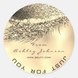 Schoonheidssalon Glitter Goud Lash Cleaner Metaal  Ronde Sticker