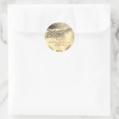 Schoonheidssalon Glitter Goud Lash Cleaner Metaal  Ronde Sticker (Tas)