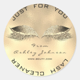 Schoonheidssalon Glitter Goud Lash Cleaner Metalen Ronde Sticker