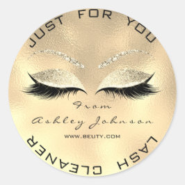 Schoonheidssalon Glitter Goud Lash Cleaner Sepia F Ronde Sticker